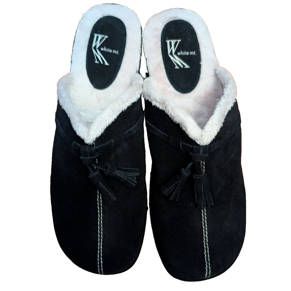 NEW‎ White Mountain Clogs Black Suede Clogs Size 8W NWOB